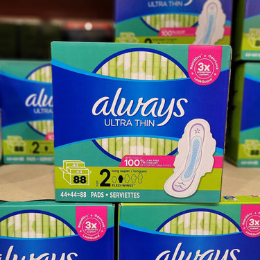 Image of Always Ultra Thin Size 2 Long Super Pads with Wings, Unscented 88cnt - 1 x 856 Grams